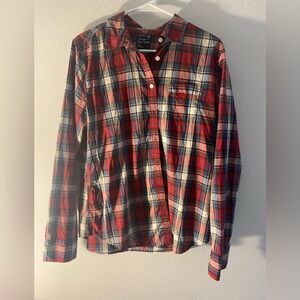 American eagle long sleeve button up checkered print size L